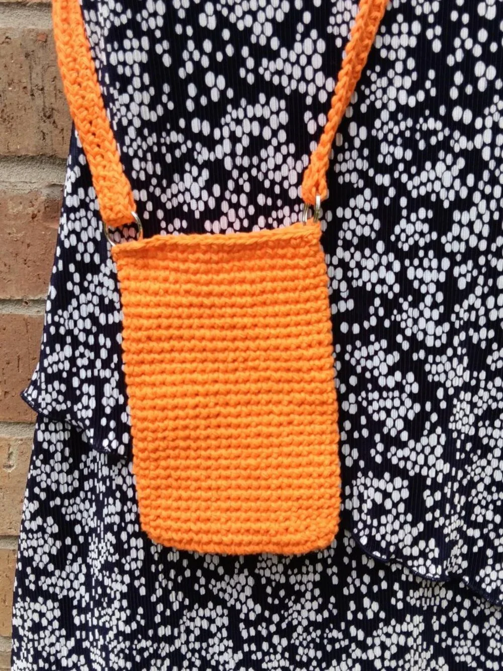 Handmade Crochet Cell Phone Case Holder Crossbody Bag Halloween Thanksgiving